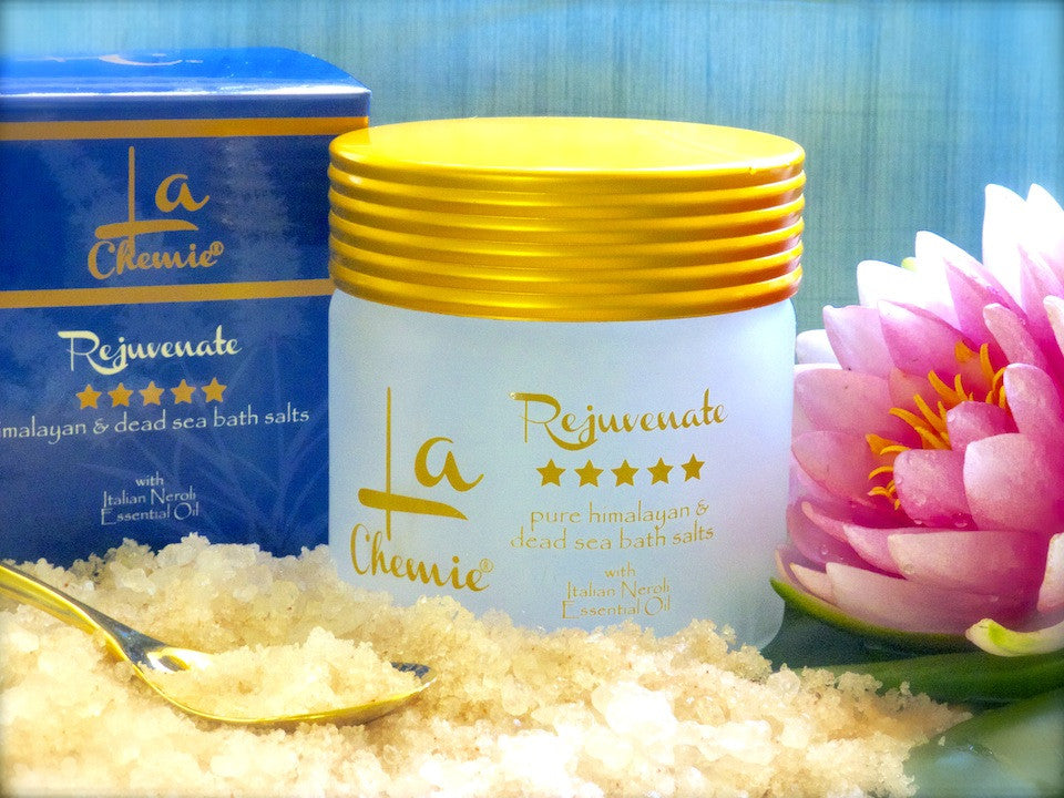 REJUVENATE Pure Himalayan & Dead Sea Bath Salts with Italian Bergamot Essential Oil
